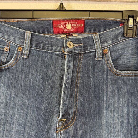 Lucky Brand 361 Vintage Straight Jeans Men's 36x32 Blue Cotton5 Pocket Logo - Picture 4 of 16